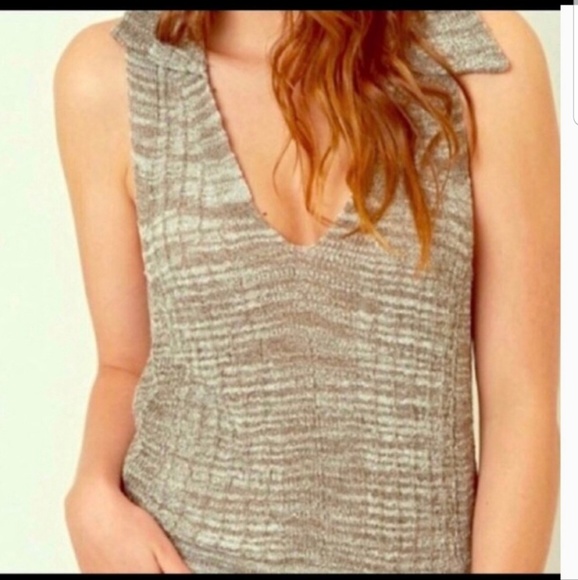 Free People Sweaters - NWT Free People Sleeveless V-neck Collared Top